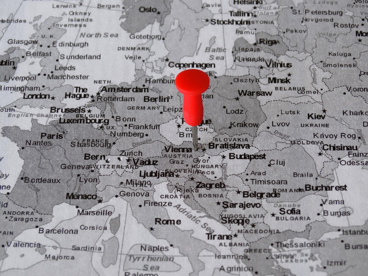 Map displayed on a smartphone